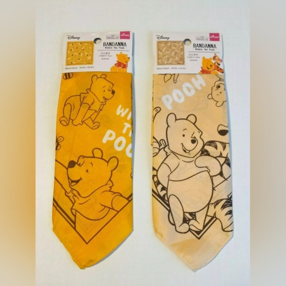 Daiso Disney Bandana Set 20.9”x20.9” Winnie the Pooh BRAND NEW WITH TAG